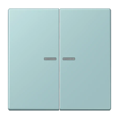 JUNG HOME push-button 2-gang, with lens, céruléen clair (32033)