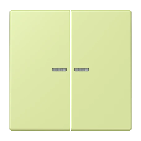 JUNG HOME push-button 2-gang, with lens, vert jaune clair (32053)