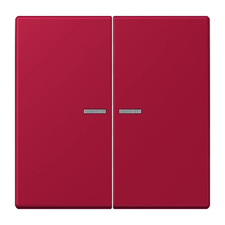 JUNG HOME push-button 2-gang, with lens, rouge carmin (32100)