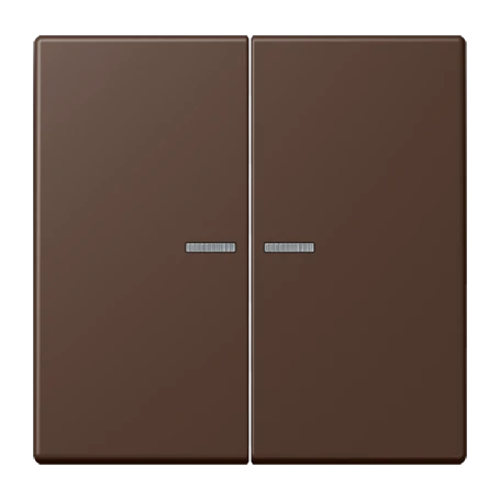 JUNG HOME push-button 2-gang, with lens, terre d’ombre brûlée 31 (32130)