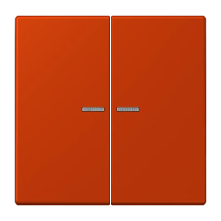 JUNG HOME push-button 2-gang, with lens, rouge vermillon 59 (4320A)