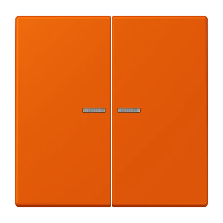 JUNG HOME push-button 2-gang, with lens, orange vif (4320S)