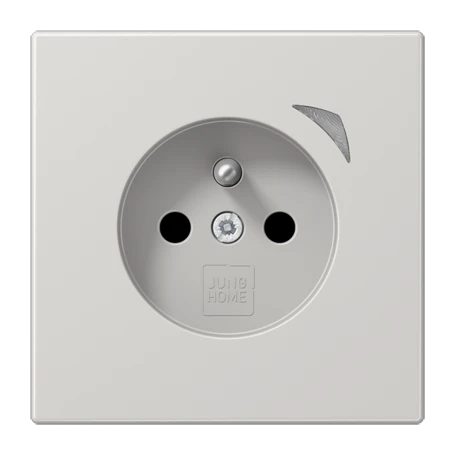 Prise JUNG HOME Energy, système français et belge, Safety Plus, Gris clair