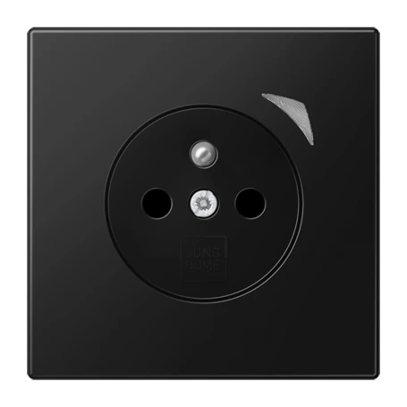 Prise JUNG HOME, système français et belge, Safety Plus, Noir mat