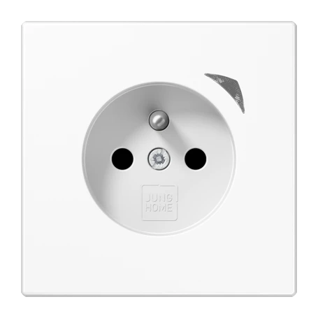 Prise JUNG HOME, système français et belge, Safety Plus, Blanc