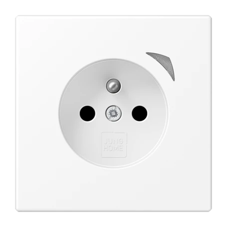 Prise JUNG HOME, système français et belge, Safety Plus, Blanc mat