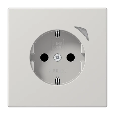 JUNG HOME SCHUKO® Steckdose, Safety Plus, lichtgrau