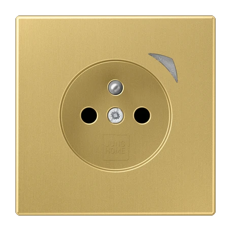 Prise JUNG HOME Energy, système français et belge, Safety Plus, Laiton doré