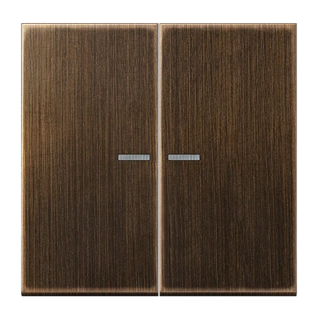 JUNG HOME Taster 2fach, mit Lichtleiter, Messing antik