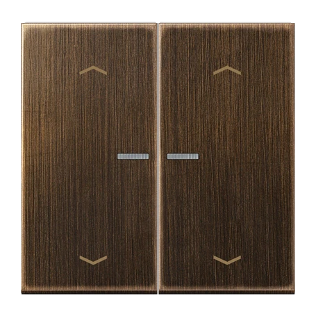 JUNG HOME push-button, with arrow symbols, with lens, antique brass