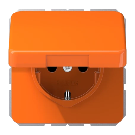 SCHUKO® socket, Safety Plus, thermoplastic, orange