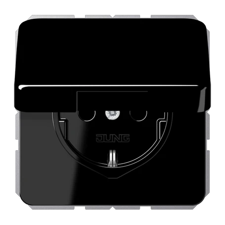 SCHUKO® socket, Safety Plus, thermoplastic, black