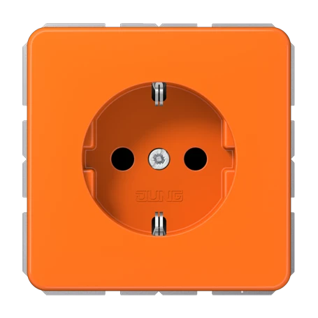 SCHUKO® socket, Safety Plus, thermoplastic, orange