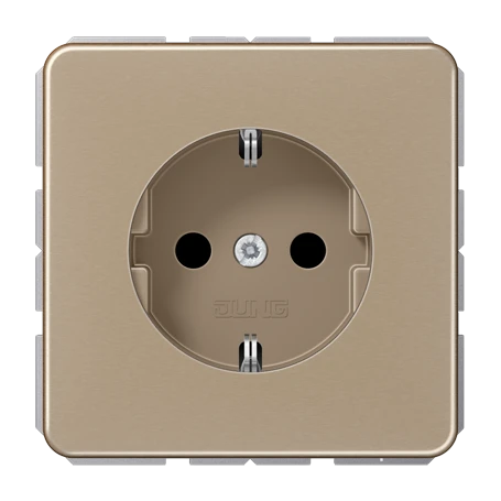 SCHUKO® socket, Safety Plus, anodized aluminium, gold-bronze