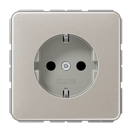 SCHUKO®-Steckdose, Aluminium eloxiert, platin
