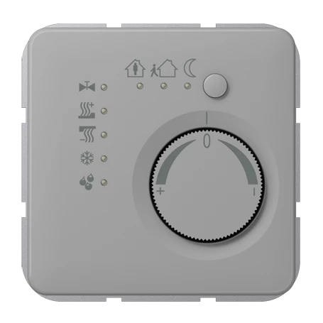 KNX kamerthermostaat, met geïntegreerde taster interface 4-voudig, grijs