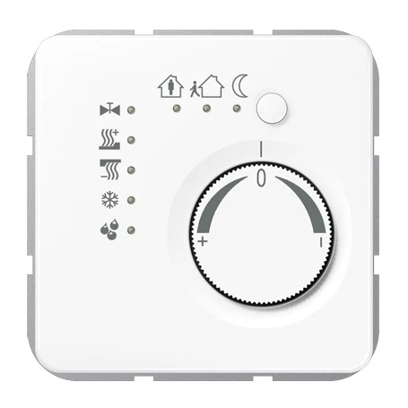 KNX kamerthermostaat, met geïntegreerde taster interface 4-voudig, alpine wit