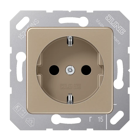 SCHUKO® socket, thermoplastic lacquered, bronze-beige
