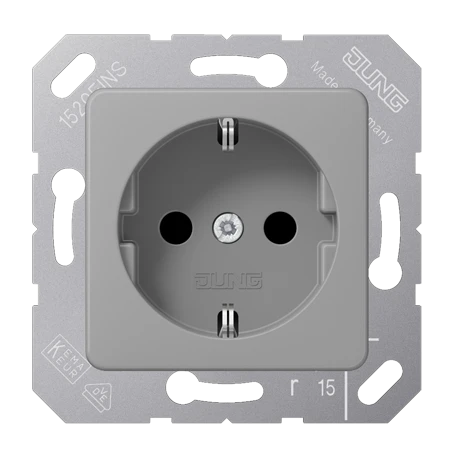 SCHUKO® socket, thermoplastic, grey