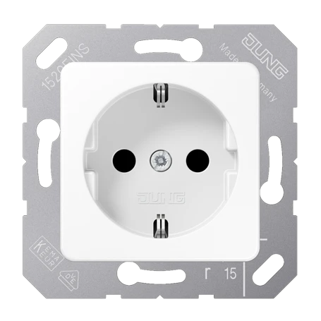 SCHUKO® socket, Safety Plus, thermoplastic, white
