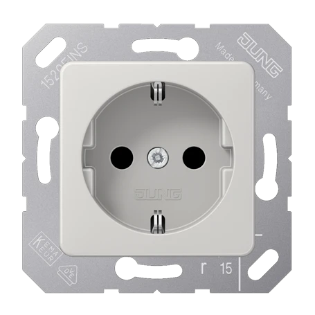 SCHUKO® socket, thermoplastic, light grey