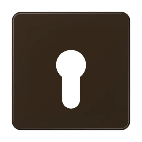 Enjoliveur 1 voie, pour interrupteur à clé sans protection contre démontage, Thermoplastique, Brun