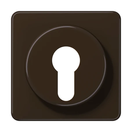 Enjoliveur 1 voie, pour interrupteur à clé avec protection contre démontage, Thermoplastique, Brun