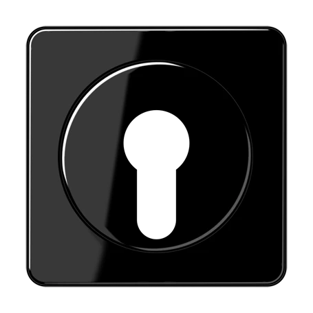 Enjoliveur 1 voie, pour interrupteur à clé avec protection contre démontage, Thermoplastique, Noir