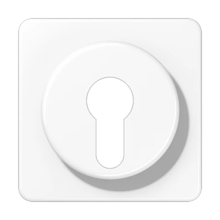 Enjoliveur 1 voie, pour interrupteur à clé avec protection contre démontage, Thermoplastique, Blanc