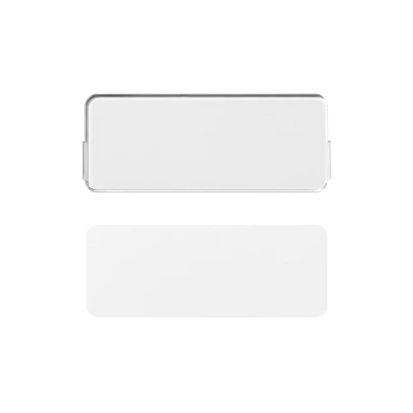 Plexiglas afdekking met tekststrook alpine wit