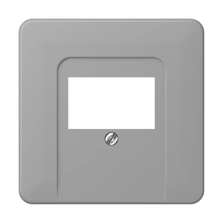 Centre plate for telephone sockets, 1-gang, grey
