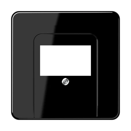 Centre plate for telephone sockets, 1-gang, black