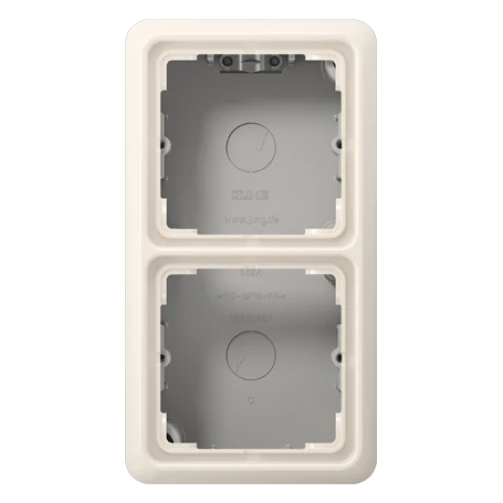Surface cap 2-gang, ivory