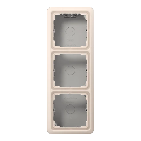 Surface cap 3-gang, ivory