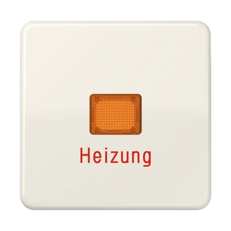 Wippe 1fach, Aufschrift "Heizung", mit Lichtaustrittsfenster, Thermoplast, weiß (ivory)