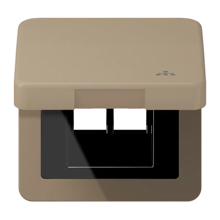 Hinged lid, including centre plate, with symbol "LAN", gold-bronze
