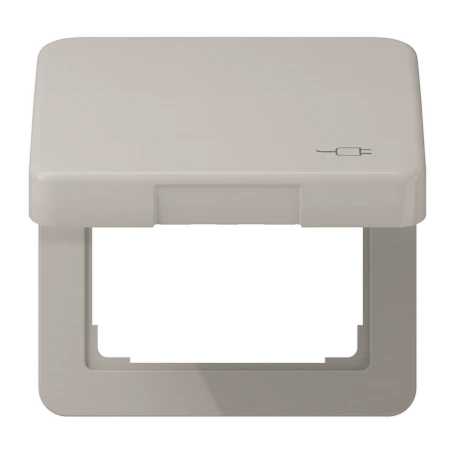 Klapdeksel, met symbool "steker", platina