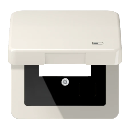 Hinged lid, including centre plate, symbol "charger", ivory