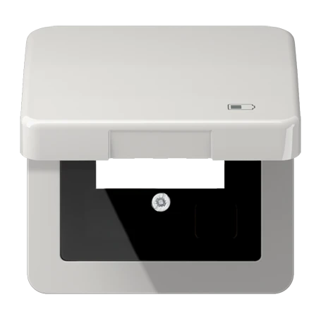 Hinged lid, including centre plate, symbol "charger", light grey