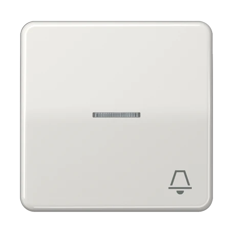 Enjoliveur touche 1 voie, symbole "sonnerie", avec voyant crayon, Gris clair