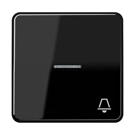 Enjoliveur touche 1 voie, symbole "sonnerie", avec voyant crayon, Noir