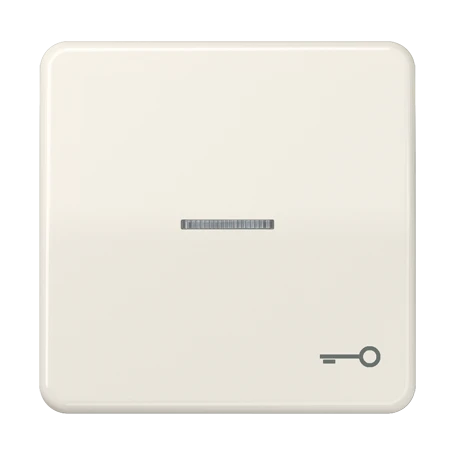 Enjoliveur touche 1 voie, symbole "gâche", avec voyant crayon, Ivoire