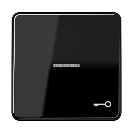 Enjoliveur touche 1 voie, symbole "gâche", avec voyant crayon, Noir