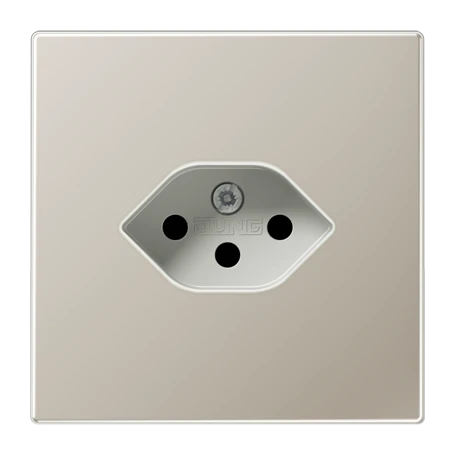 Einfach-Steckdose, Schweizer Norm, Typ 13, Edelstahl