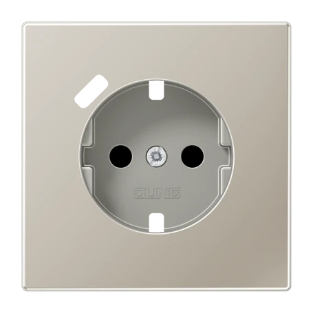 Afdekking voor wandcontactdoos basiselement met randaarde met USB-laadcontactdoos, Safety Plus, Edelstaal