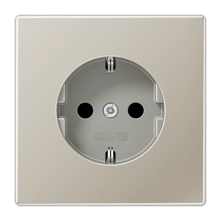 SCHUKO® socket, screw terminals, Safety Plus, stainless steel
