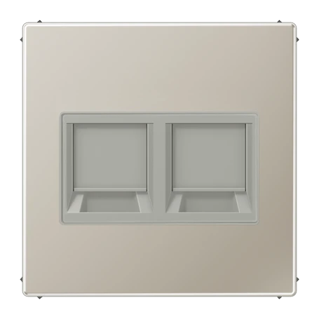 Afdekking (klikbevestiging) voor modular jack, 2-voudig, Avaya, Edelstaal