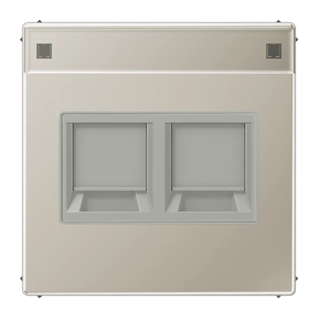 Afdekking (klikbevestiging) voor modular jack, 2-voudig, Avaya, Edelstaal