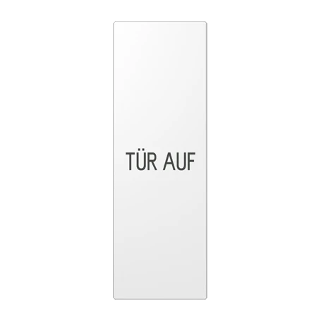 Großflächenwippe (70 x 212,4 mm) 1fach, Text Tür auf, alpinweiß