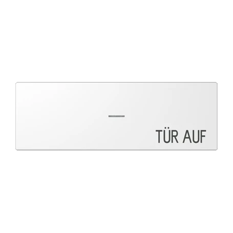 Großflächenwippe (70 x 212,4 mm) 1fach, Text Tür auf, mit Lichtleiter, alpinweiß